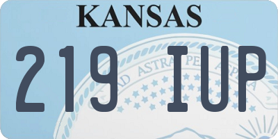 KS license plate 219IUP