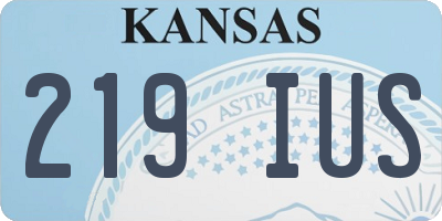KS license plate 219IUS