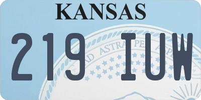 KS license plate 219IUW