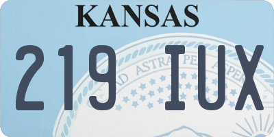 KS license plate 219IUX