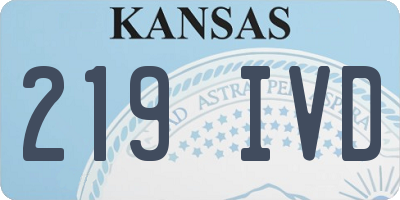 KS license plate 219IVD