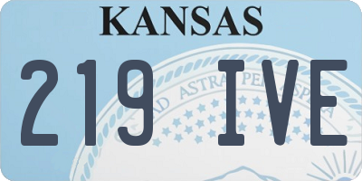 KS license plate 219IVE