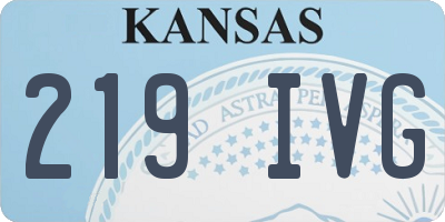 KS license plate 219IVG