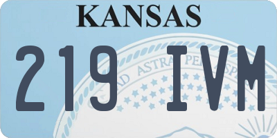 KS license plate 219IVM