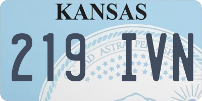 KS license plate 219IVN
