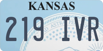 KS license plate 219IVR