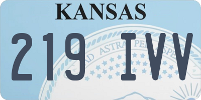 KS license plate 219IVV