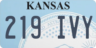 KS license plate 219IVY