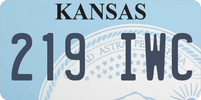 KS license plate 219IWC