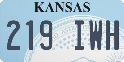 KS license plate 219IWH
