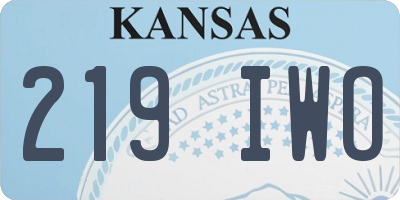KS license plate 219IWO