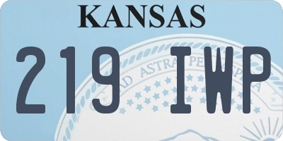 KS license plate 219IWP