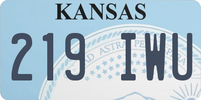 KS license plate 219IWU