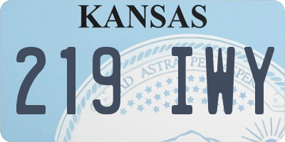 KS license plate 219IWY
