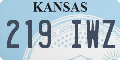 KS license plate 219IWZ