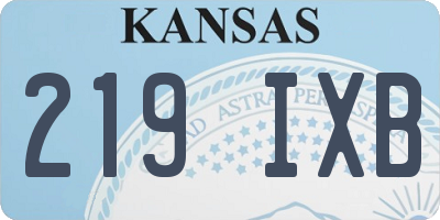 KS license plate 219IXB