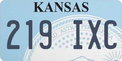 KS license plate 219IXC