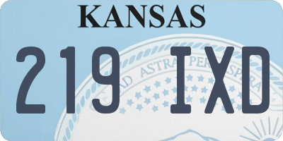KS license plate 219IXD
