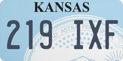 KS license plate 219IXF