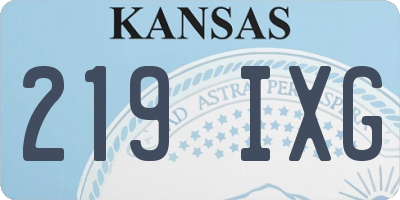 KS license plate 219IXG