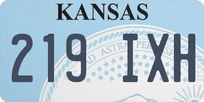 KS license plate 219IXH