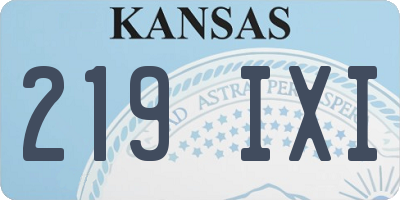 KS license plate 219IXI