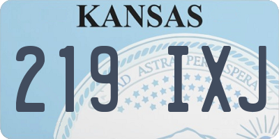 KS license plate 219IXJ