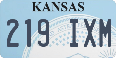 KS license plate 219IXM