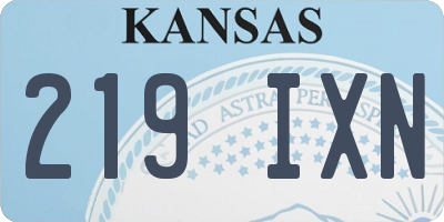 KS license plate 219IXN