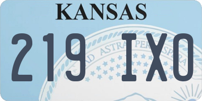 KS license plate 219IXO