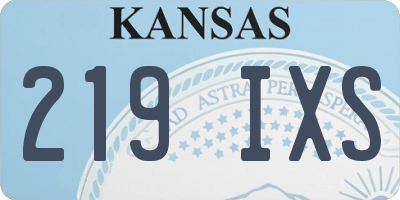 KS license plate 219IXS