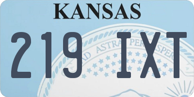 KS license plate 219IXT