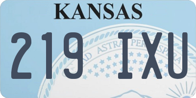 KS license plate 219IXU