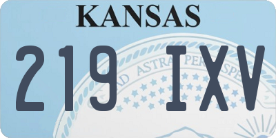 KS license plate 219IXV