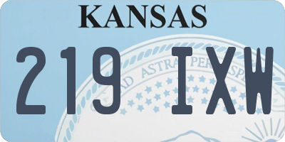 KS license plate 219IXW