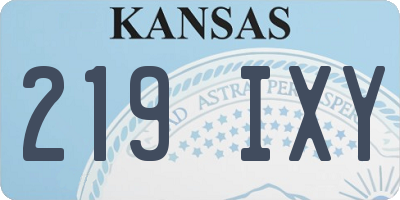 KS license plate 219IXY