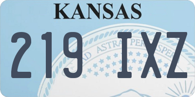 KS license plate 219IXZ