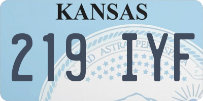 KS license plate 219IYF