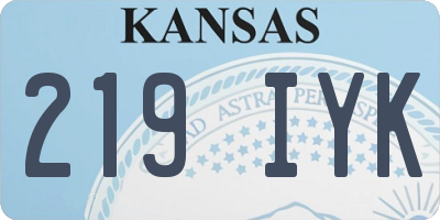 KS license plate 219IYK