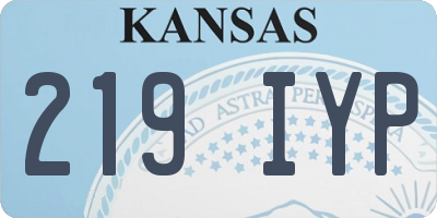 KS license plate 219IYP