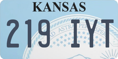 KS license plate 219IYT