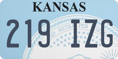 KS license plate 219IZG