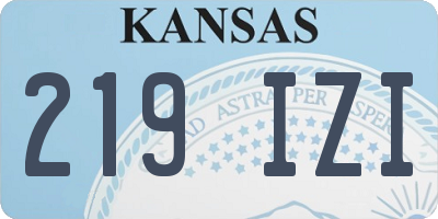 KS license plate 219IZI