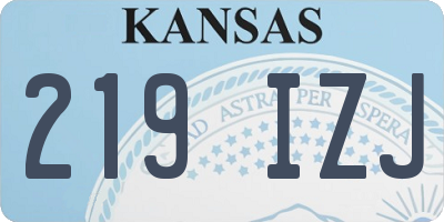 KS license plate 219IZJ