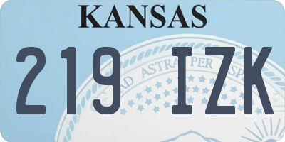 KS license plate 219IZK