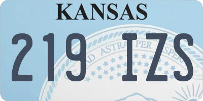 KS license plate 219IZS