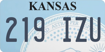 KS license plate 219IZU