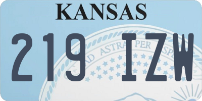 KS license plate 219IZW