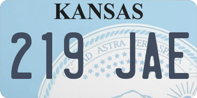 KS license plate 219JAE