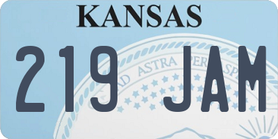 KS license plate 219JAM